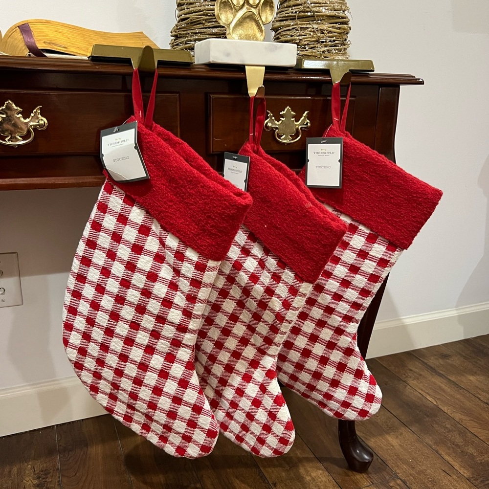Threshold | Red and White Christmas Stockings (3)